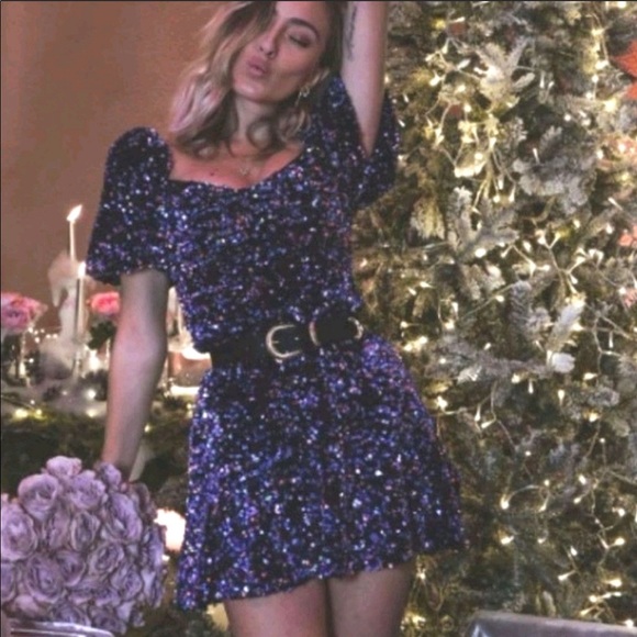 Zara Bloggers Favorite Multicolored Sequin short Sleeves Mini Dress Size S - Picture 13 of 16